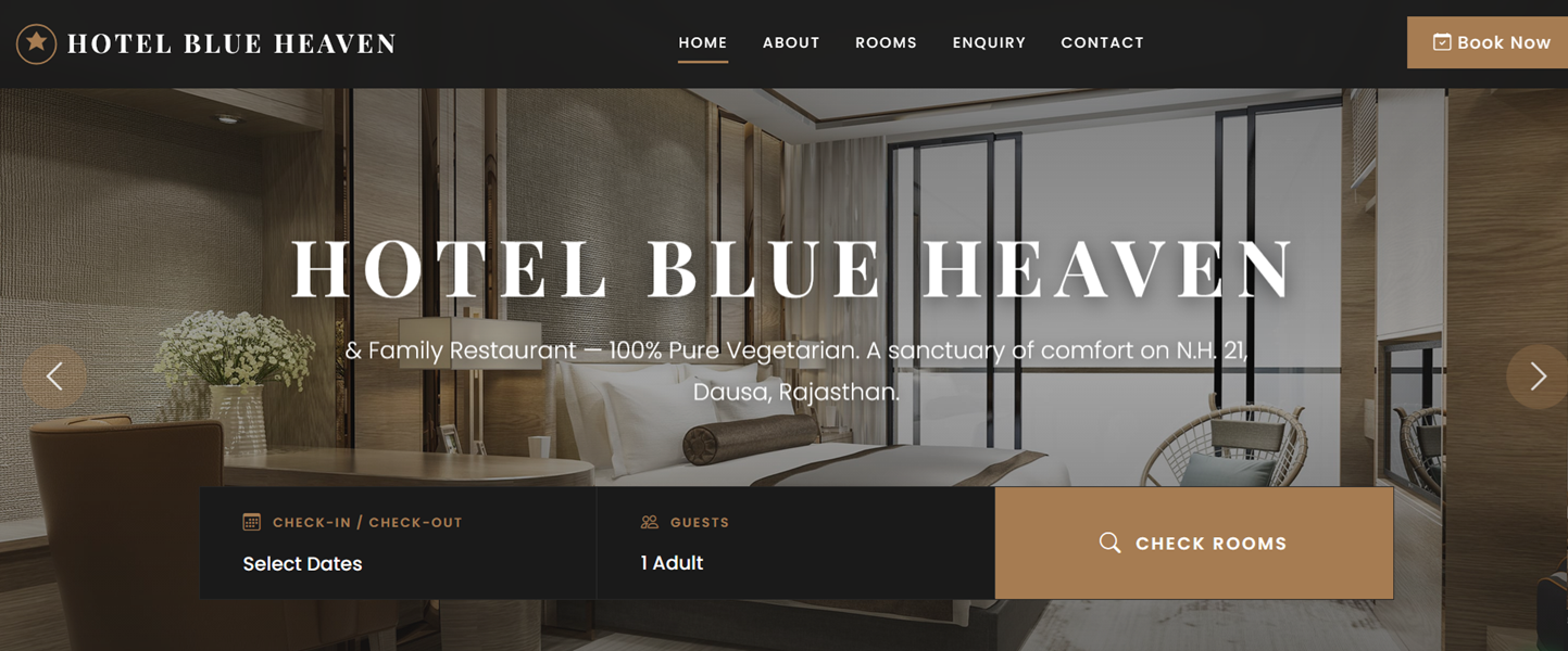 Hotel Blue Heaven Website