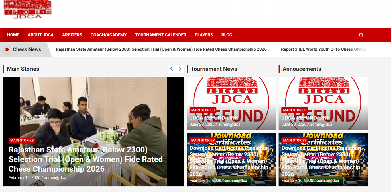 JDCA Jaipur Website
